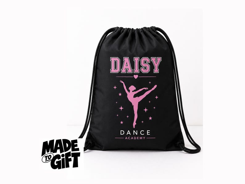 Personalised Dance Drawstring Bag