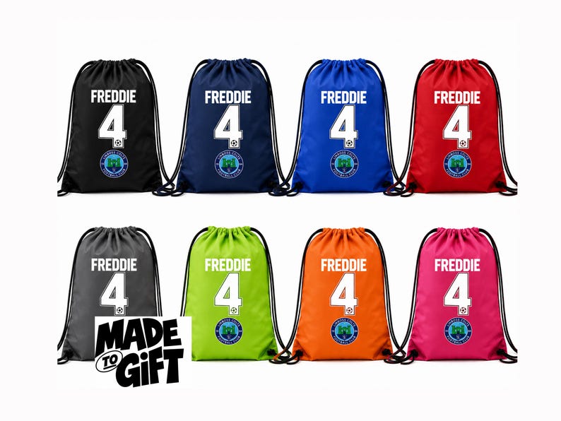 Personalised Football Drawstring Bag