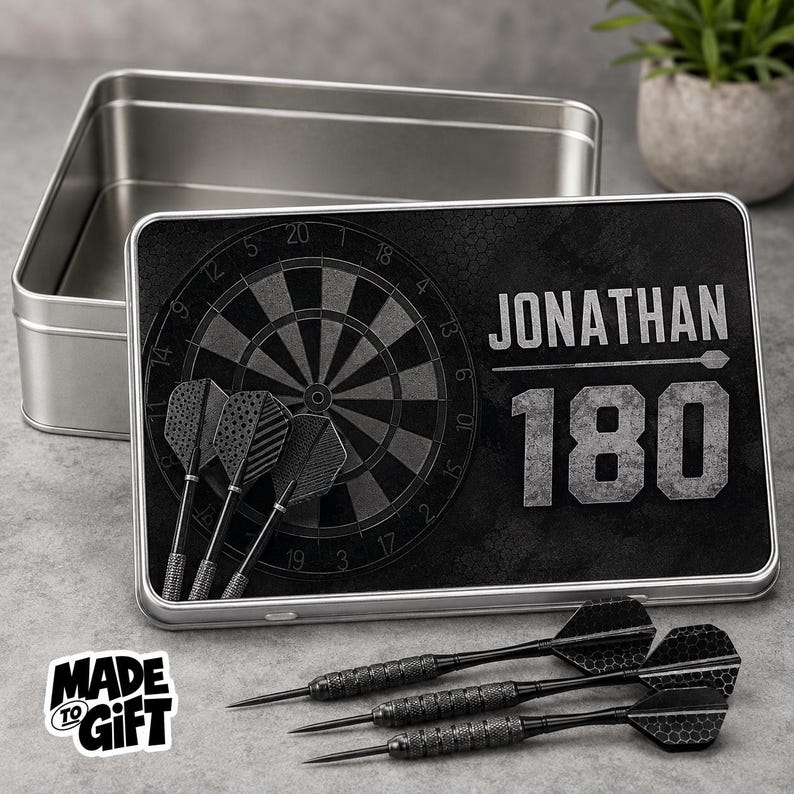 Personalised Darts Storage Tin